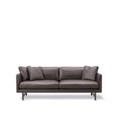 Fredericia Furniture - Calmo 2 Seater 95 Wood Base - Läder 3 - Max 96 Dark Brown, Smoked Oak - Soffor - Hugo Passos