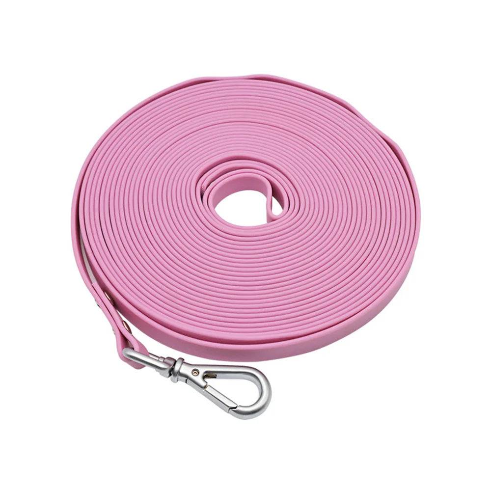 Waterproof PVC Long Dog Leash – Easy Clean Training Lead 1.5m to 20m - PURPLE / L 4.9m
