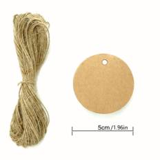 TEMU 100pcs Kraft Paper Gift Tags With Strings - Hang Labels For Wedding Favors, Craft Projects & Office Supplies