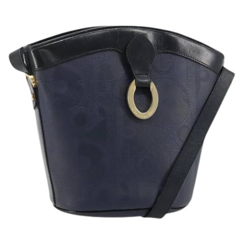 Dior Vintage Pre-owned Vintage Canvas Shoulder Bag - Vintage - Dame - Blå - ONE SIZE - Uld