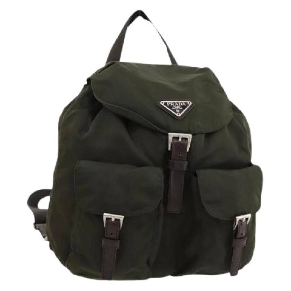 Prada Vintage Pre-owned Vintage Rygsæk - Vintage - Dame - Grøn - ONE SIZE - Uld