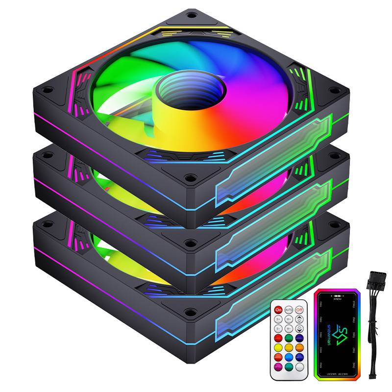 SNOWMAN OEM 12VDC Pc Rgb Fan 6pin Air Pc Cooler Computer Cooler Fan Rgb With Your Customized Logo 120mm Gaming Case Fan