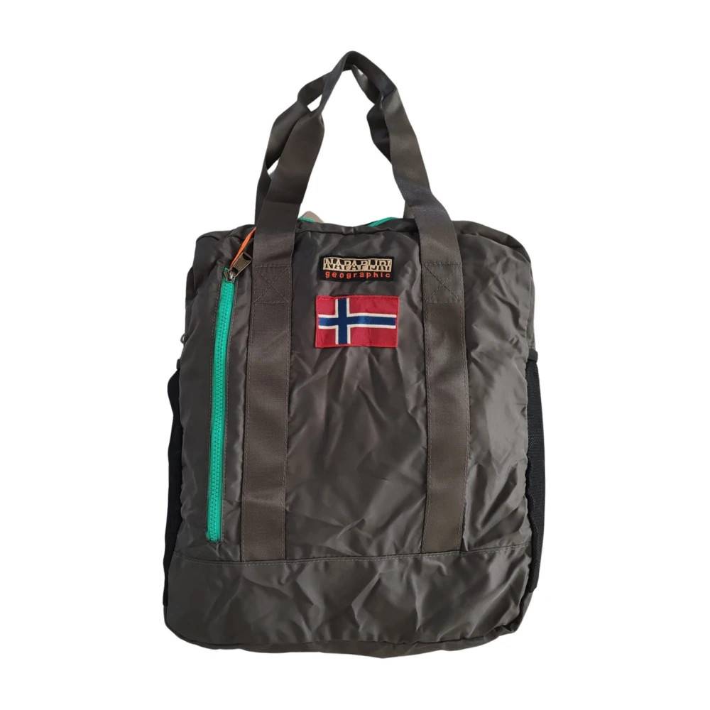Napapijri Switch Grå Unisex Lynlås Taske - Tasker - Dame - Grå - ONE SIZE - Polyester