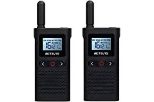 Retevis RB628 Walkie Talkie Mini, 1500mAh PMR446 Licensfria Uppladdningsbar, VOX, LCD-Skärm, CTCSS/DCS, Säkerhet (2 St, Svart)