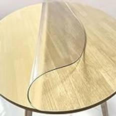 Klart PVC bordsskydd rund 2 mm tjockt transparent bordsskydd för runda bord (140 cm diameter)