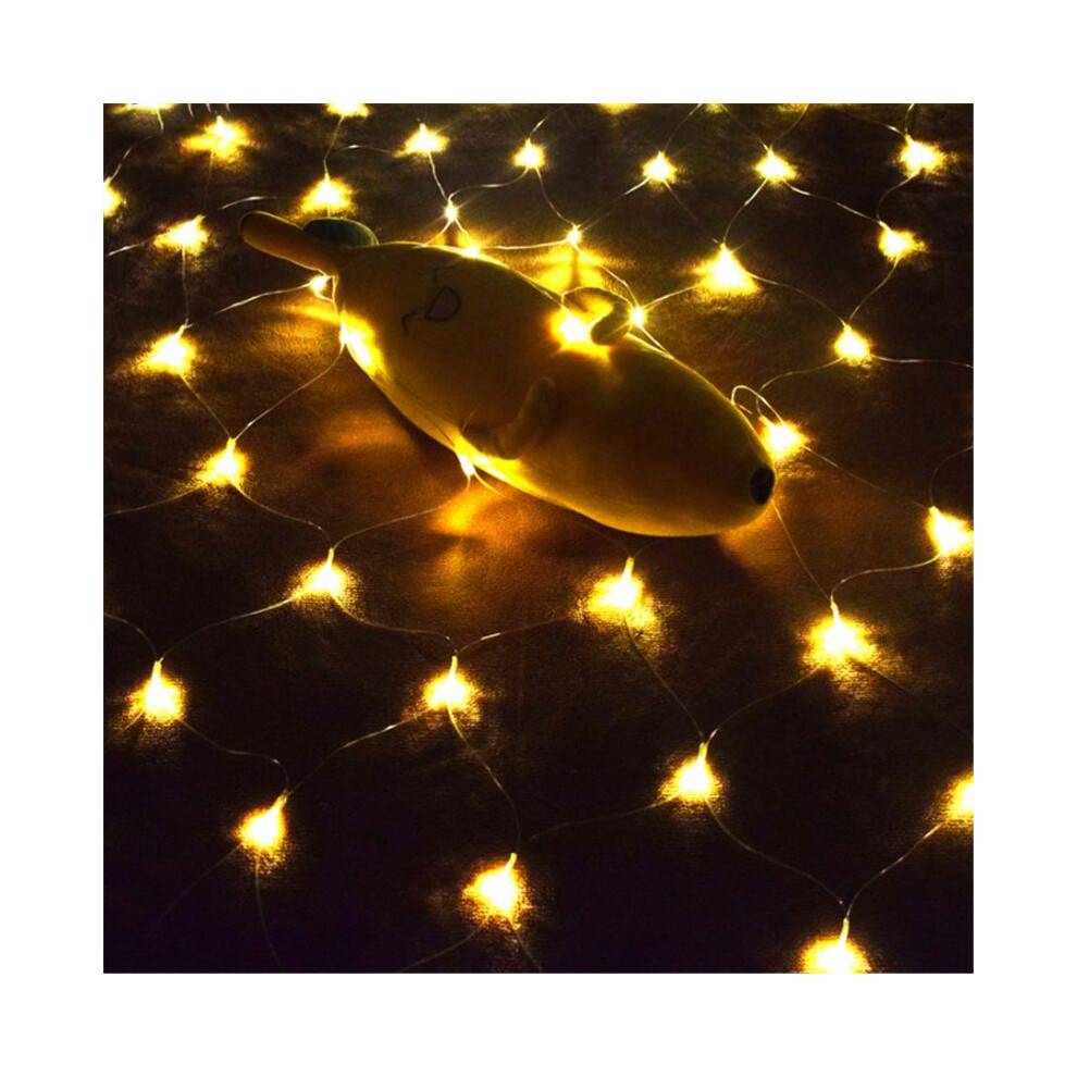 (Warm White,EU-1.5x1.5m-96LEDs)Net Mesh Christmas Fairy String Lights Xmas Party Outdoor 3m2m 200led Eu Us