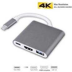 Thunderbolt 3 adapter usb typ c hub hdmi-kompatibel 4k support samsung dex mode usb-c dock med pd för macbook pro/air - Grå