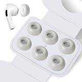 Öronspetsar i minnesskum för Airpods Pro och Airpods Pro 2:a generationen med brusreduceringshål, öronproppar, öronsnäckor ersättningstips 3 par S/M/L - månskugga vit (månskugga vit)
