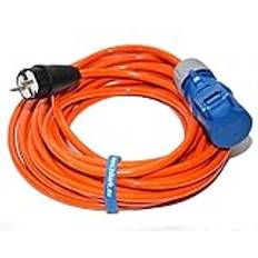 Hilark Förlängningskabel H07BQ-F 3g2,5 mm (3x2,5 mm) Industriell kontakt CEE 3-polig kontakt Adapter för campingbil, husvagn, båt, byggarbetsplats (5 meter, Orange)