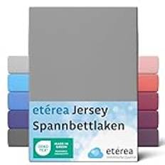 etérea Comfort Jersey Påslakan 80x160cm - 80x180 Oekotex Made in Green - 100% bomull, jersey, monterat lakan upp till 25 cm högt - lakan 80x160-80x180 cm Grå