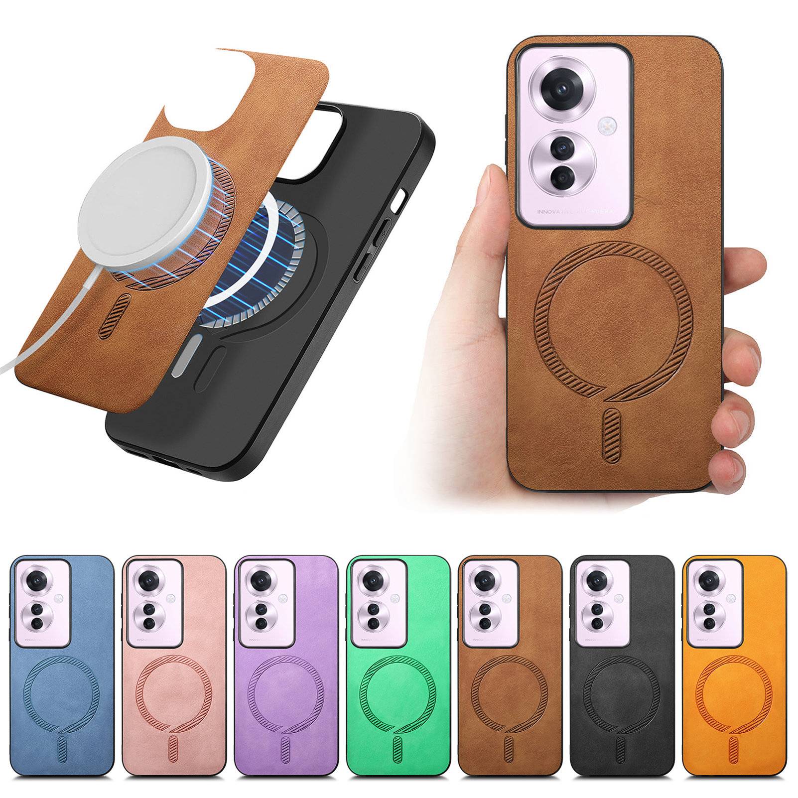 Magnetic Case For OPPO Reno 12 Pro 11 A58 A78 4G Find X8 Realme 13 Plus 5G Wireless Charging Skin Feeling Shookproof Back Cover