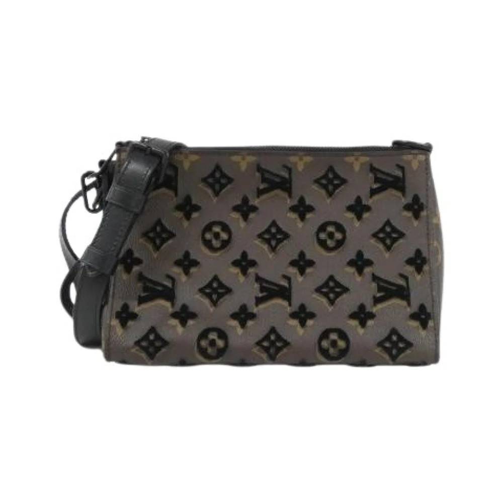 Louis Vuitton Vintage Pre-owned Monogram Tufftage Triangle Messenger Skuldertaske - Vintage - Herre - Brun - ONE SIZE - Uld