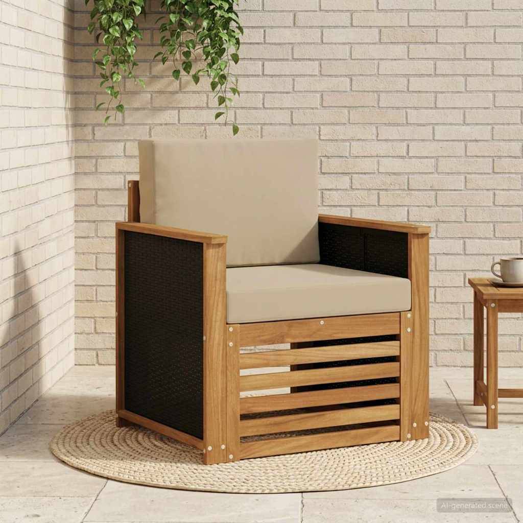 vidaXL Udendørs Mellem Sofa Naturfarvet