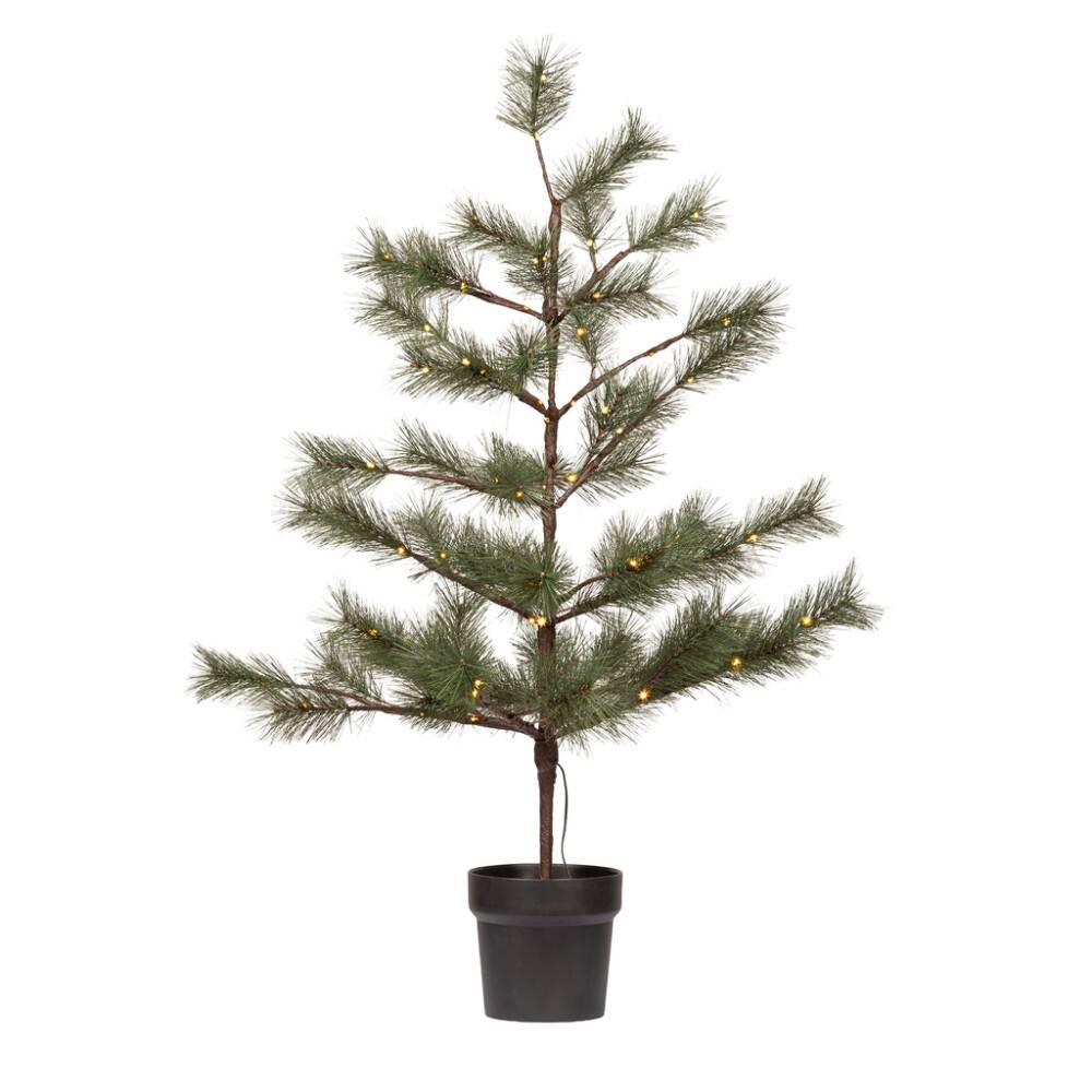 Nordic Winter kunstigt fyrretræ i potte m/80 LED-lys 100 cm