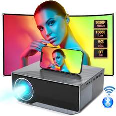 Mini Beamer WiFi Bluetooth Tragbarer Beamer Native 1080P Full HD Wireless Home Cinema Display 300 Zoll, kompatibel mit iOS/Android/TV Stick/PS5