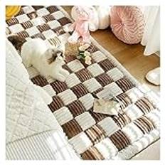 Dog mattress Large Plaid Square Pet Mat Bed Couch Cover,Funny Fuzzy Couch Cover, Large Plaid Square Pet Mat Bed Couch Cover (Material : Dark Brown, Size : 17.7x17.7 in)