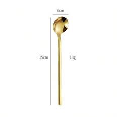 Personliga anpassade kaffeskedar i metall med långt skaft, blandningsskedar i 304 rostfritt stål, teskedar, isteskedar med långt skaft, porslin, ostsk - Svart (15 cm 1 st,15 cm 5 st)