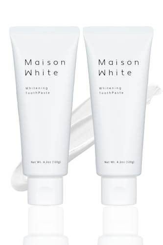 Maison White Toothpaste, Whitening, Hypoallergenic, Quasi-drug, 120g, Strongest Bad Breath Care, Simple Packaging (SDGs Compatible), Set of 2