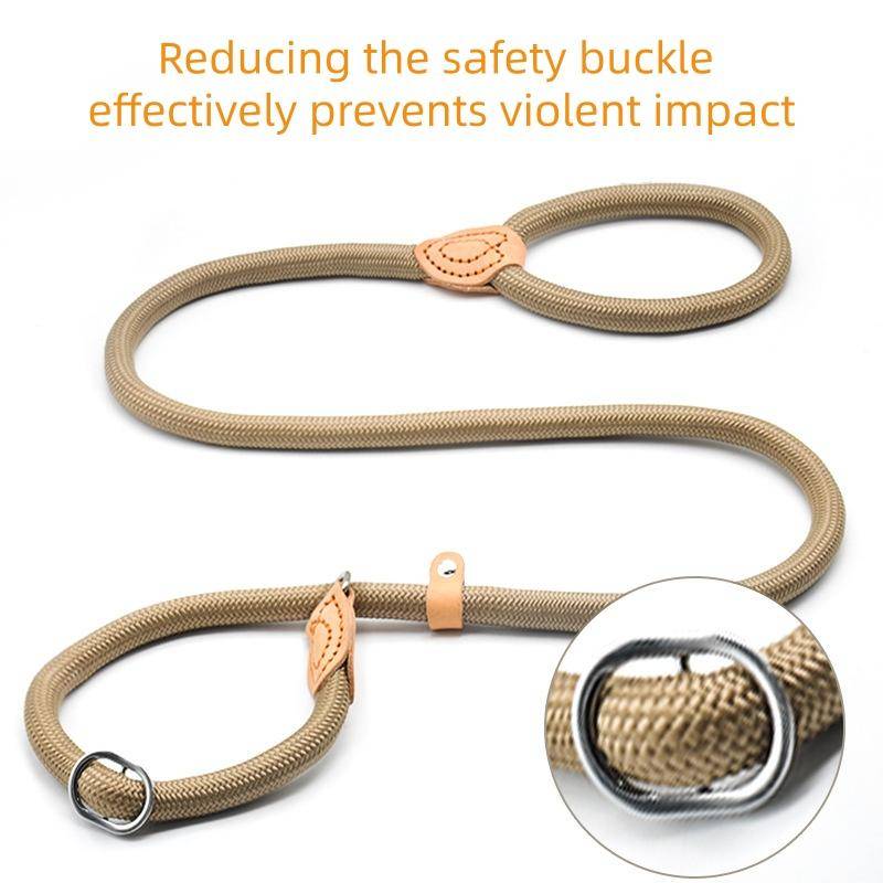 Ny Hundkoppel Glidrep Koppelsnöre Kraftigt Flätat Rep Justerbar Ögla Halsband Träningskoppel För Små Mellanstora Hundar beige