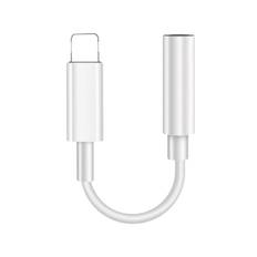 iPhone Lightning Earphone adapter. Lightning til minijack. Hvid.