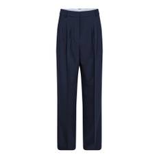 Co'Couture, Byxor, Dam, Blå, L, Polyester, Stiliga Volacc Long Pleat Byxor Navy