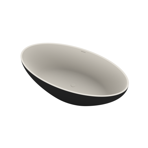 Ideavit SolidEllipse badekar, 180x88 cm, mat sort/hvid