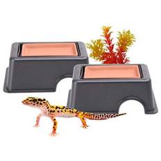 heizi Wet Shelter Reptile Shelter Set of 2 Cage Breeding Case Unglazed Moisturizing