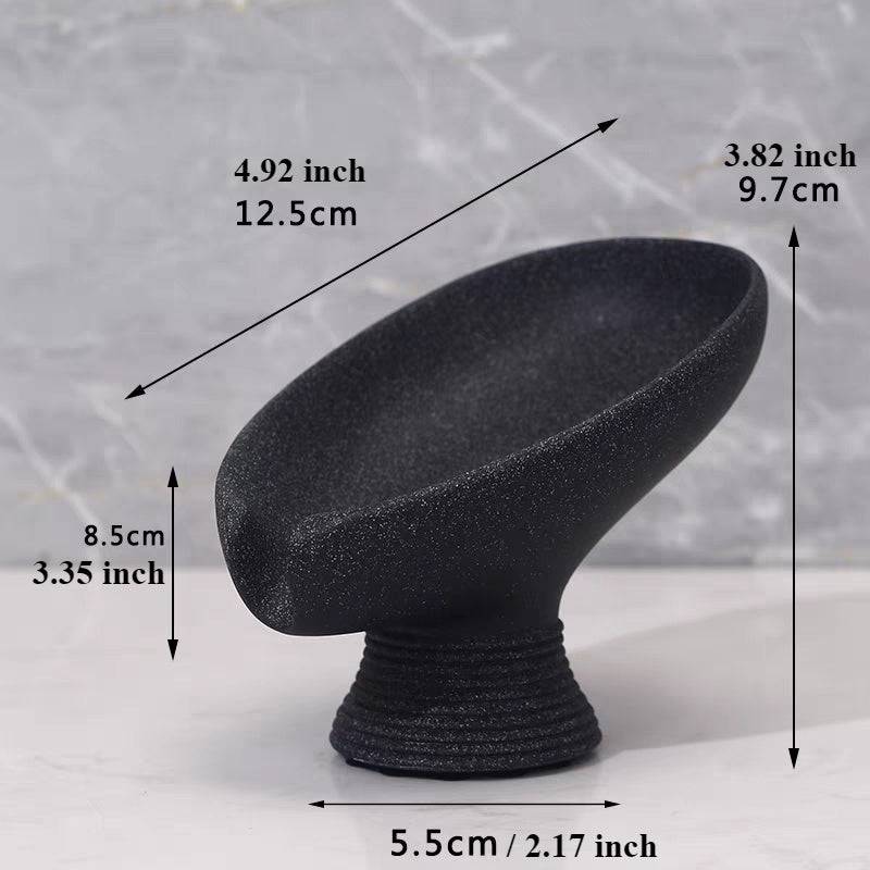 Resin Soap Dish in Wabi-Sabi Style, Available in Four Colors, Showcases a Minimalist - Black - soap dish