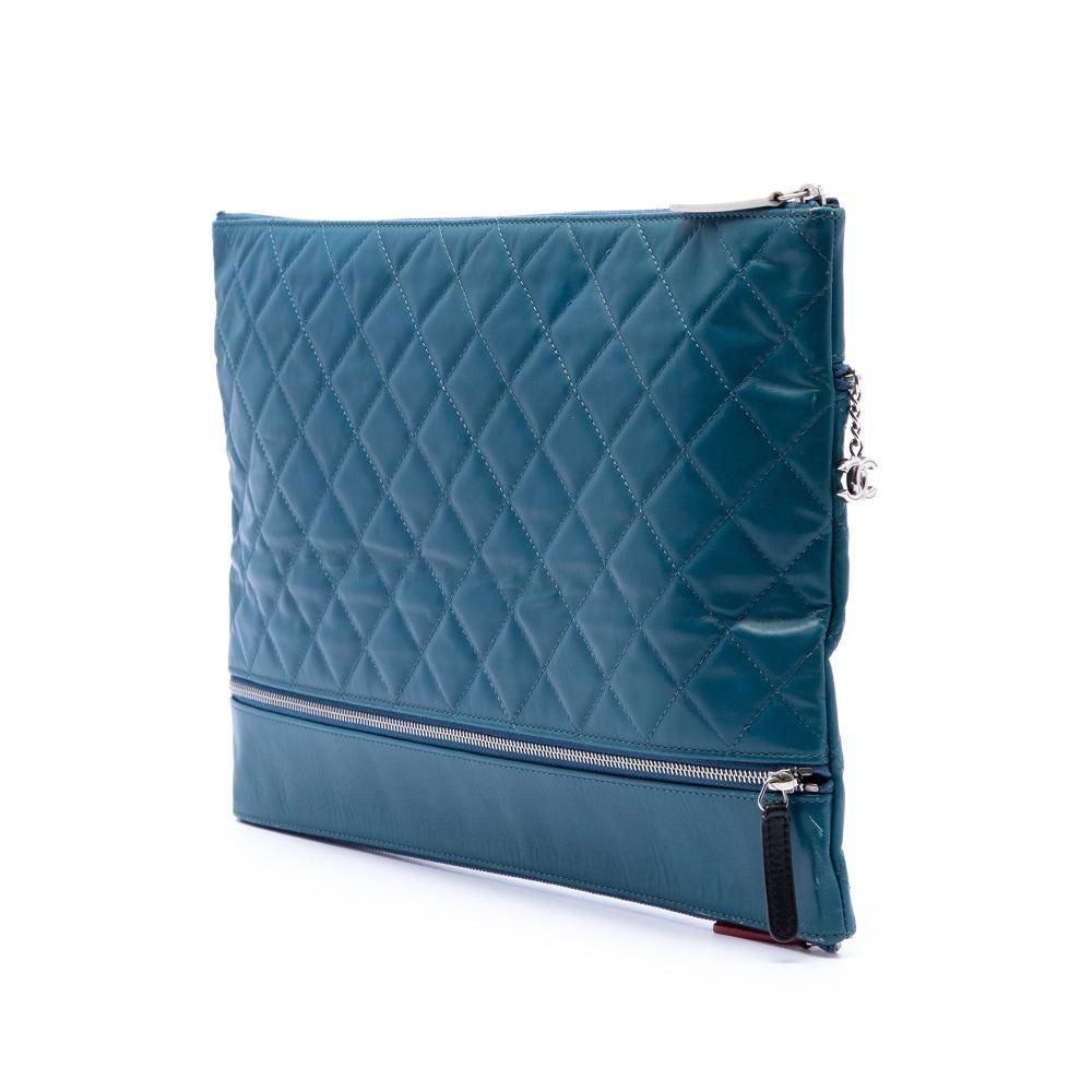 Chanel Vintage Clutch Stl. - Kuvertväskor Från Magasin - Blue (L 24cm x W 34cm x D 1cm)