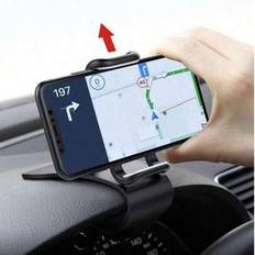 1 st. mobilhållare för bilen, universal, instrumentbräda, bilklämma, GPS-hållare, mobilhållare för bilen, lämplig för de flesta mobiltelefoner på mark - Multifärgad (svart)