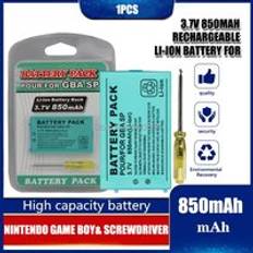 1 st 3.7v 850 mah uppladdningsbart litiumjonbatteri + verktygspaket för nintendo gameboy advance gba sp