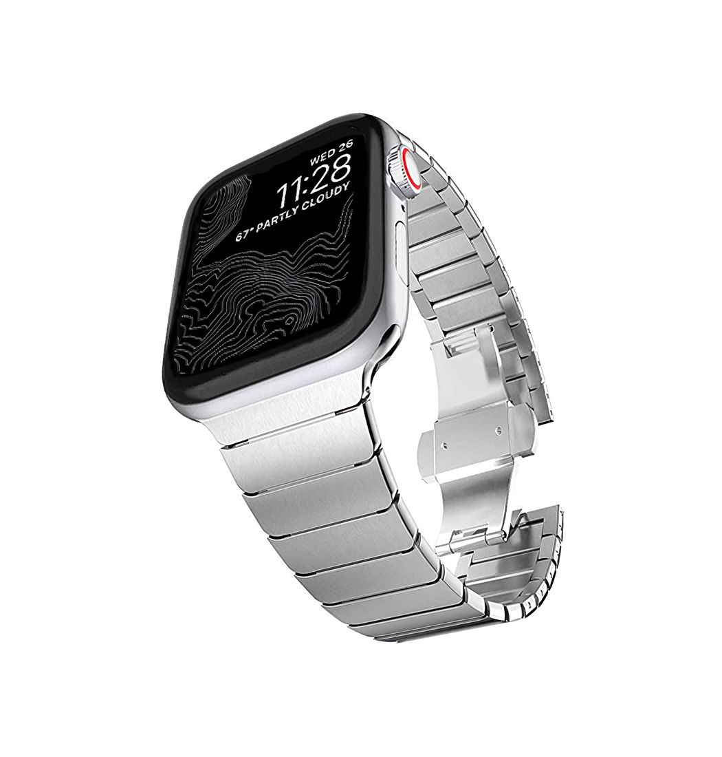 Apple Watch (38/40/SE/41/42mm) - NX-Tech™ Raptor Stål Rem - Sølv