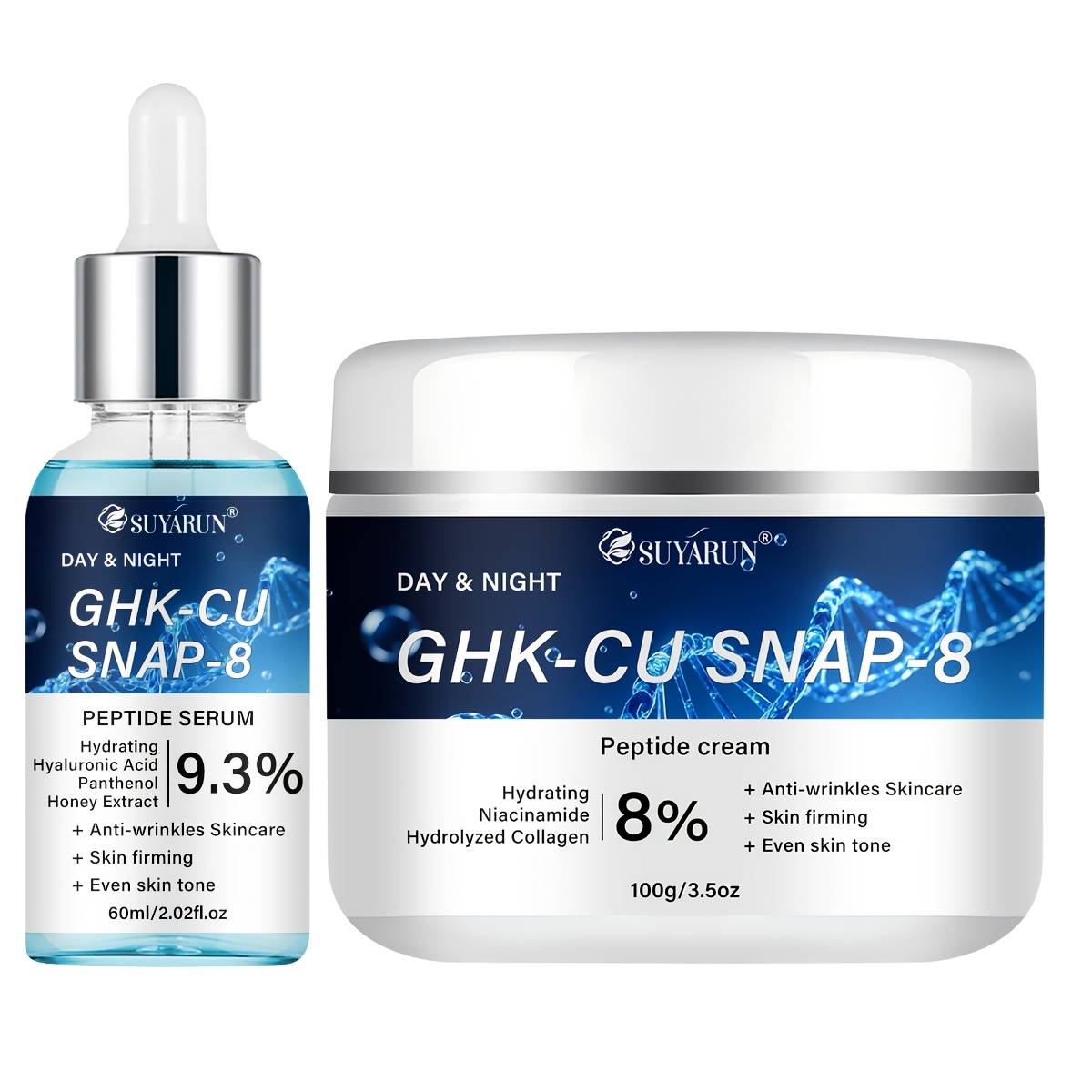 Suyarun Copper Peptide Set Contains Niacinamide, Retinol And Aloe. It Can The Light Beige, Lift The Skin, , Moisture And Out The Light Beige.