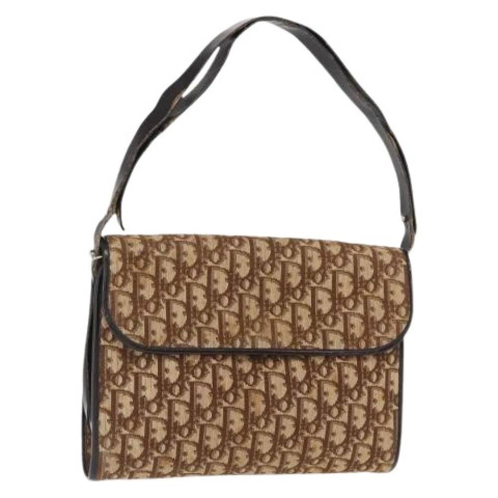 Dior Vintage Pre-owned Trotter Canvas Skuldertaske - Vintage - Dame - Beige - ONE SIZE - Uld