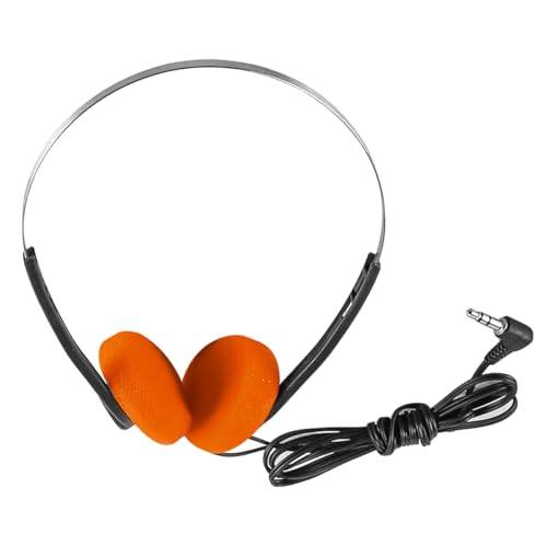 Tiardey Orange Retro Over-Ear hörlurar Retro lätta hörlurar Hi-Fi Stereo hörlurar Headset för de flesta mobiltelefoner Walkman uppspelningsenheter (orange)