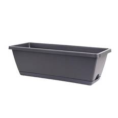 Rectangular Planter Box Plastic Flower and Vegetable Planting Pots Plant Containers for Balcony 43x19cm/16.7x7.5in mörkgrå färg