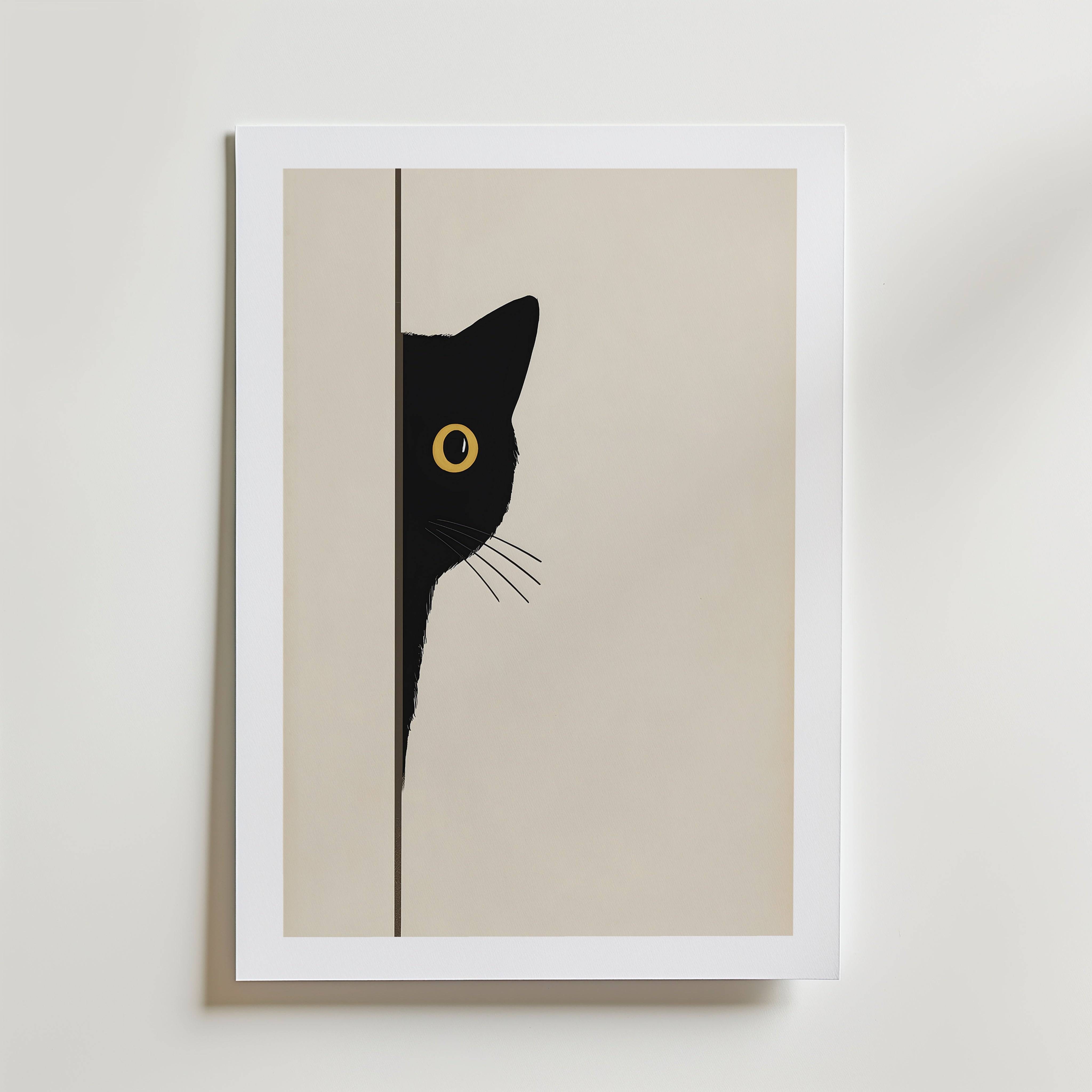 Quiet Peek Poster - Fine Art Poster 40x50 cm Med passepartout