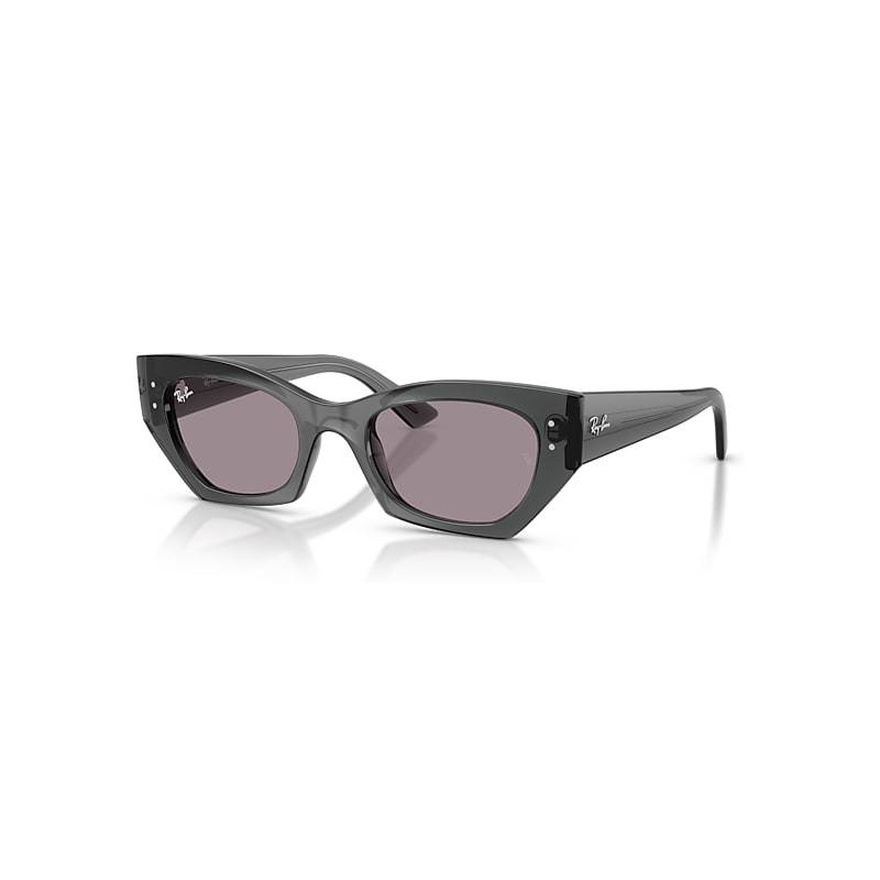 Ray-Ban ZENA BIO-BASED Solglasögon Genomskinlig grå Montura Violett Lentes 52-22