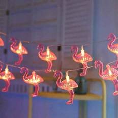 117 tum 30 LED rosa flamingo-ljus, LED-flamingoljusslingor batteridrivna ljusslingor utomhus tropisk hawaiiansk luau-fest bröllop födelsedagsdekoratio (1,5 meter 10 lampor,3 meter 20 lampor,4,5 meter 30 lampor)