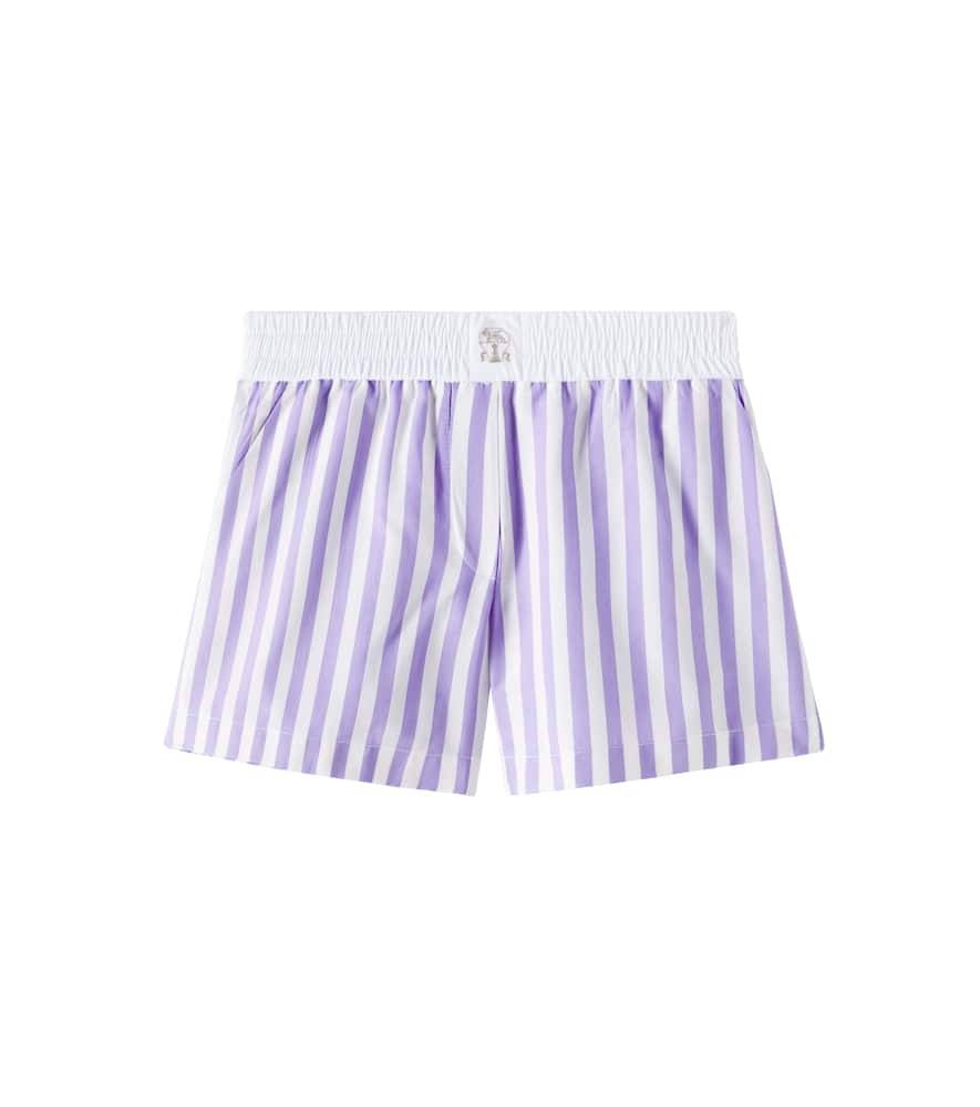 Brunello Cucinelli Kids Striped cotton and silk Bermuda shorts