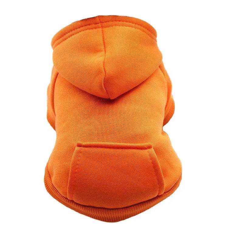 Dog Fleece Hoodie Coat | Warm Autumn Winter Sweatshirt Jacket for Small Dogs & Cats - Orange / XXL (XXL)