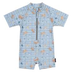 Mikk-Line Badoverall - UV50+ - Blekt Denim m. Rutor/Tryck - Mikk-Line - 98/104 - Badkläder
