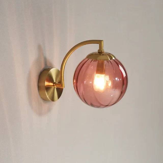 Nordic Glas Vägglampa - Elegant Skandinavisk Vägglampa i Glas med Varm LED Ljus - Kaffe / 15 x 15 x 8