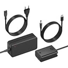 Mspalocell NP-FW50 Dummy Battery Kit, AC Power Supply Adapter med batterikontakt för Sony Alpha A6000 A5100 A6100 A6300 A6500 A7 A7II A7S A7SII RX10 II IV kameror