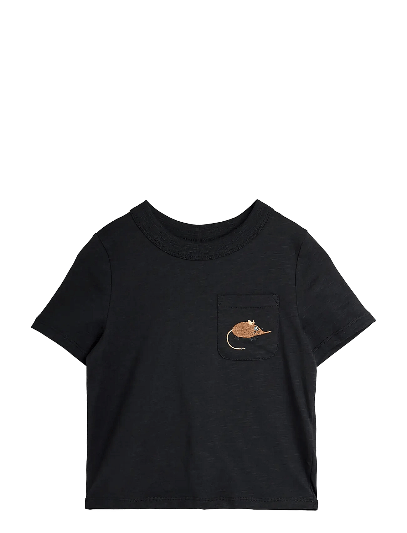 Mini Rodini Elephant Shrew Emb Ss Tee - Black - 116/122