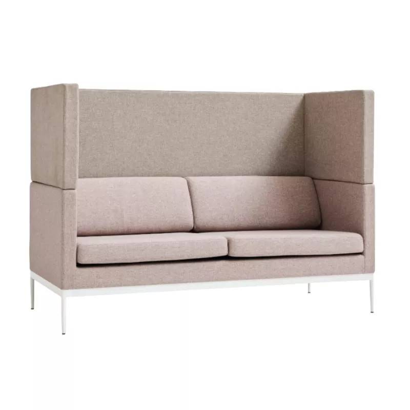 Bergamo soffa med hög rygg (Svart, Tyg Ellie ljusgrå 004)