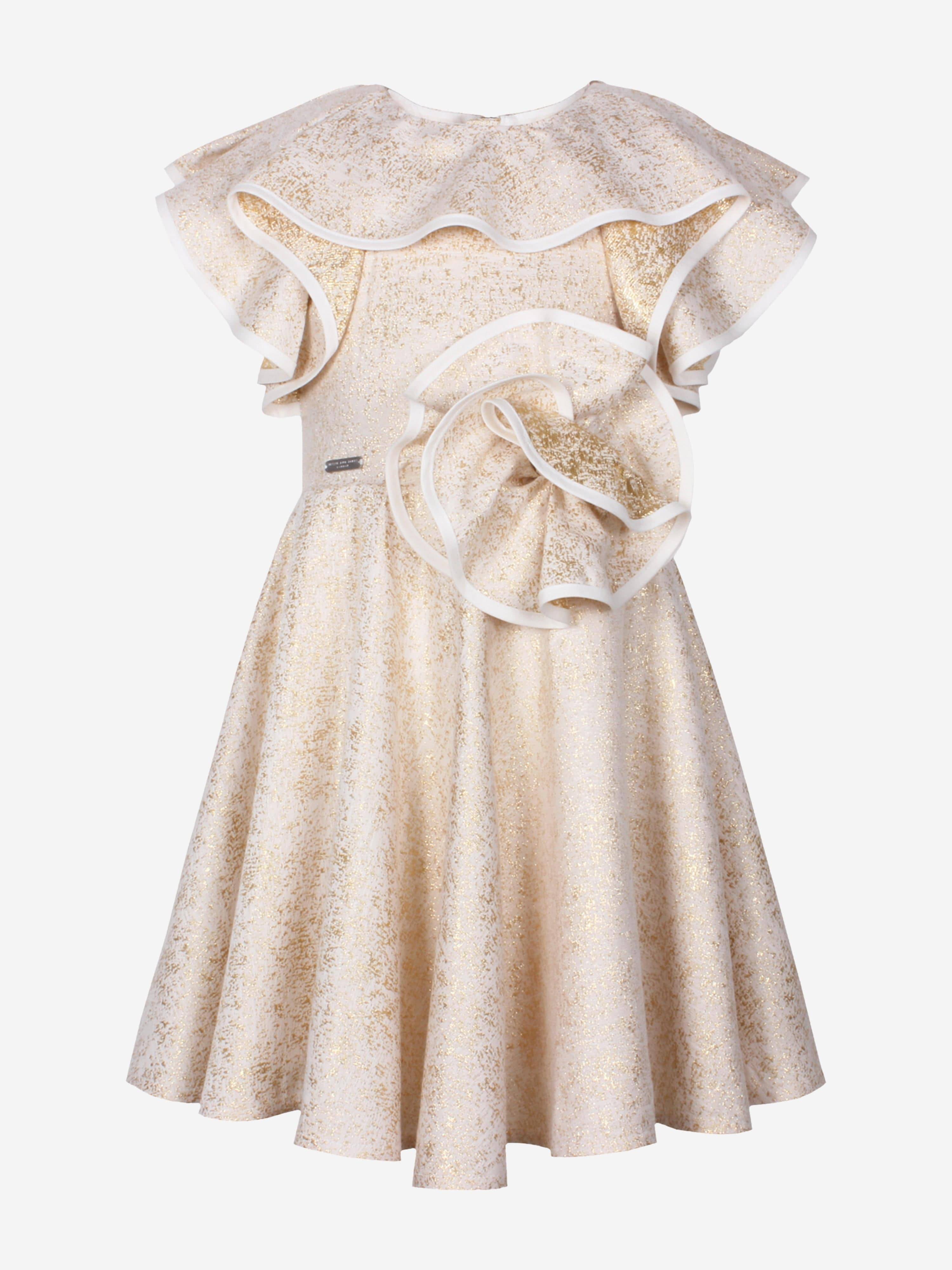 Jessie And James Girls Blossom Freckle Dress in Gold - Gold / 4 Yrs (4 Yrs)