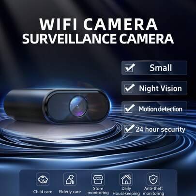 Mini WiFi trådlös dold kamera, Nanny Cam intelligent hem husdjur babykamera 1080P fjärrstyrd bärbar mobilappövervakningskamera, inomhus- och utomhusbr - Multifärgad (32GB SD,Svart [Kamerabatterimodell],Svart [kamera])