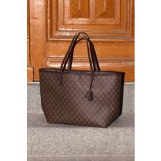 Brun mönstrad tote bag