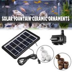 Usb soldriven trädgård fontänpump kit trädgård pool damm vatten funktion pump solpanel vattenfall fontäner trädgård dekoration - Brun